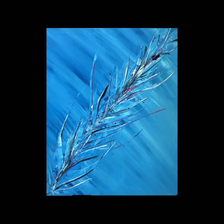 Acrylbild Weizen im Regen
